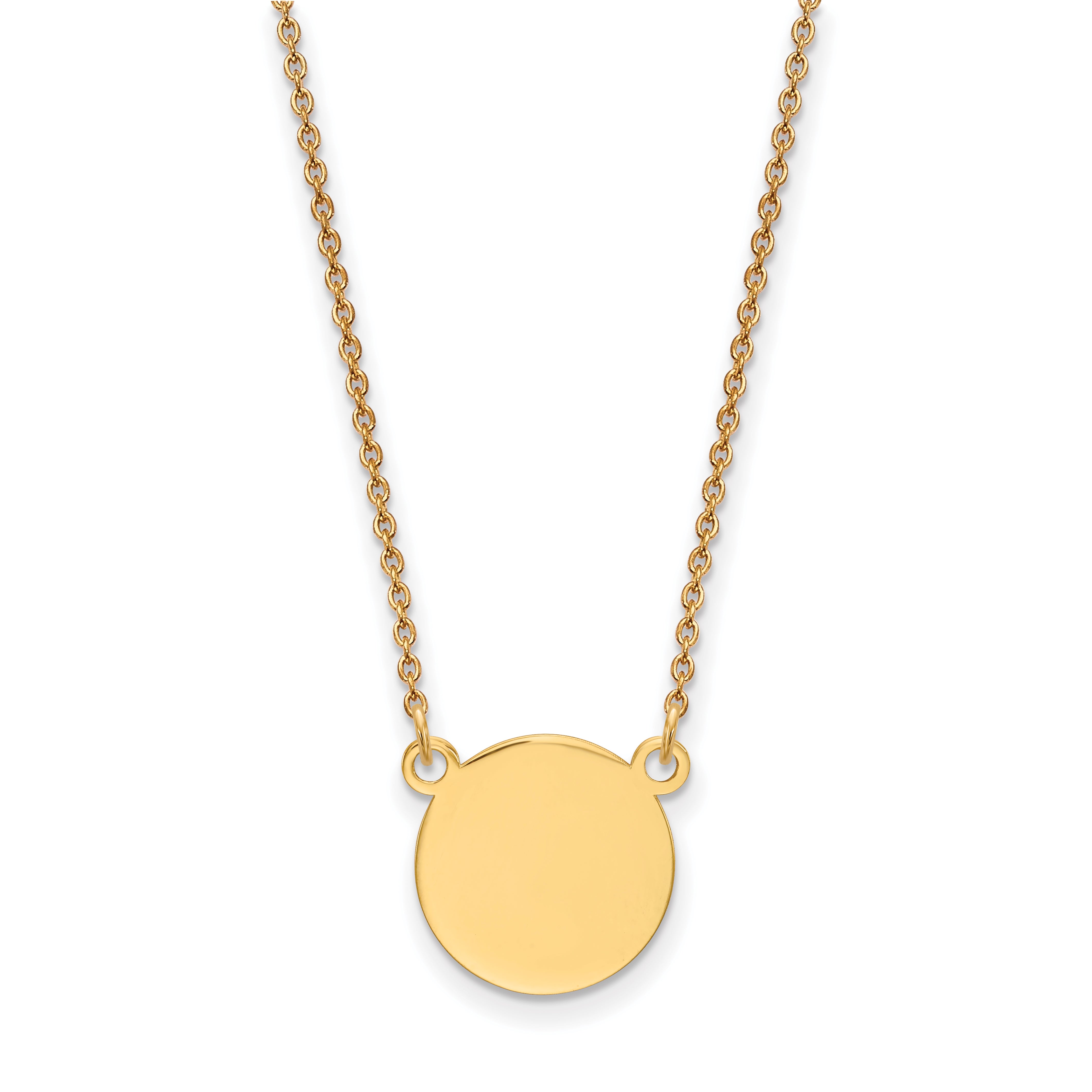 14K Plain .018 Gauge Circular Engravable Disc 18In Necklace