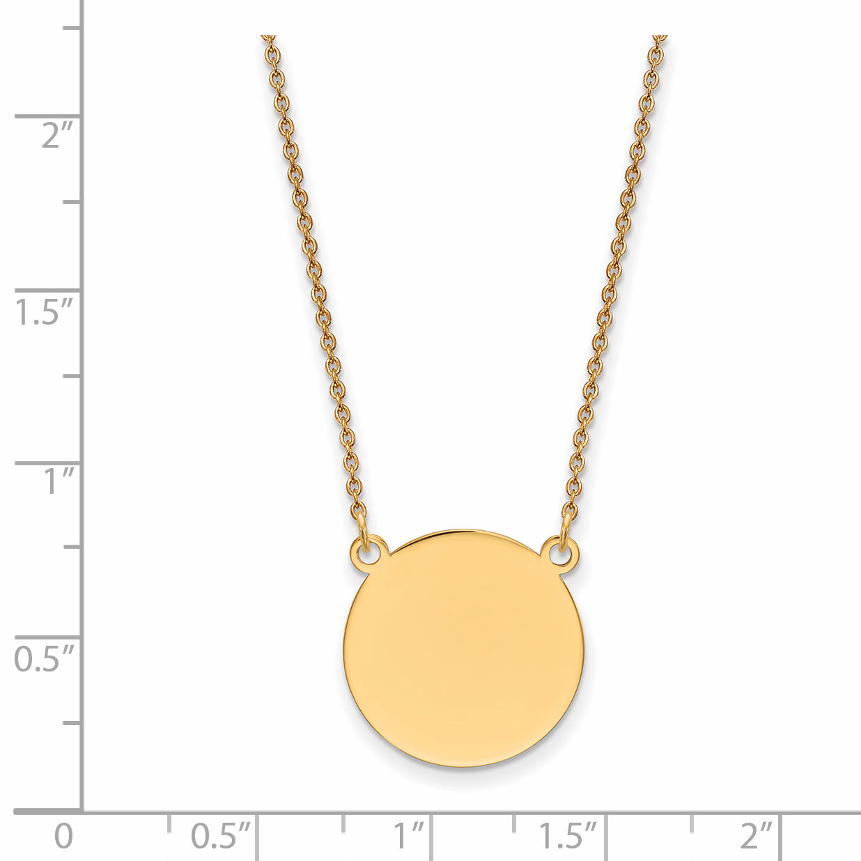 14k Plain .018 Gauge Circular Engravable Disc 18in Necklace