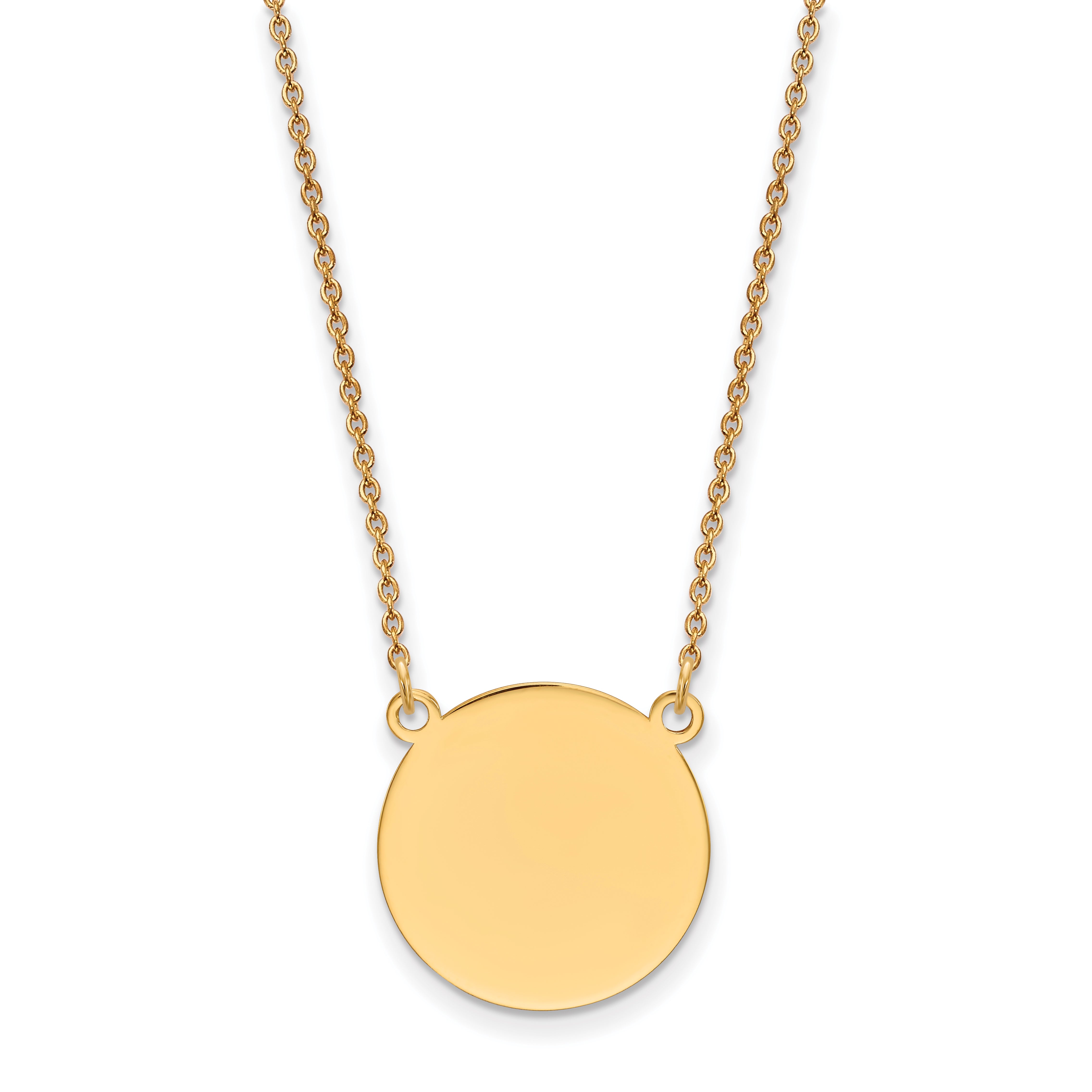 14k Plain .018 Gauge Circular Engravable Disc 18in Necklace