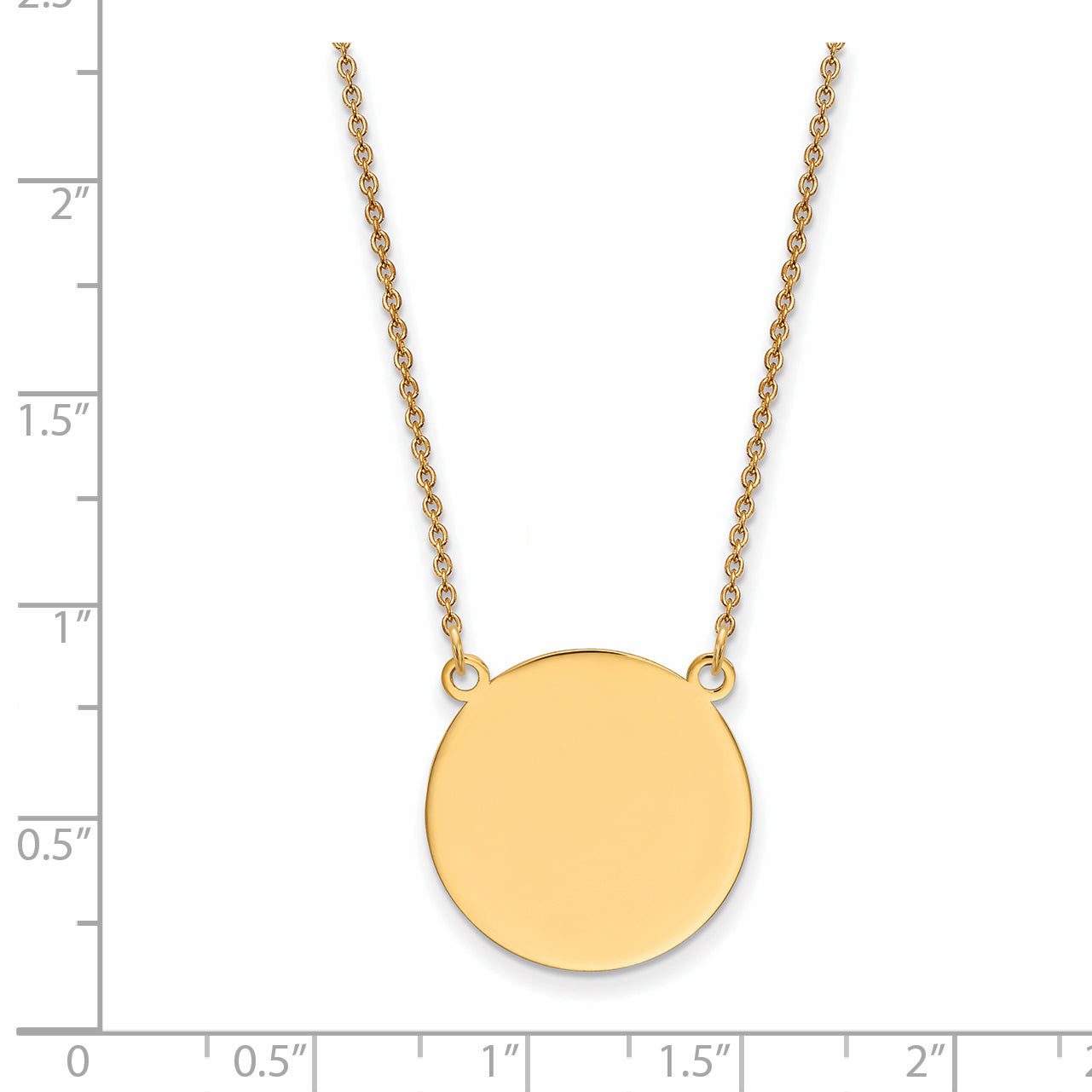 14k Plain .027 Gauge Circular Engravable Disc 18in Necklace