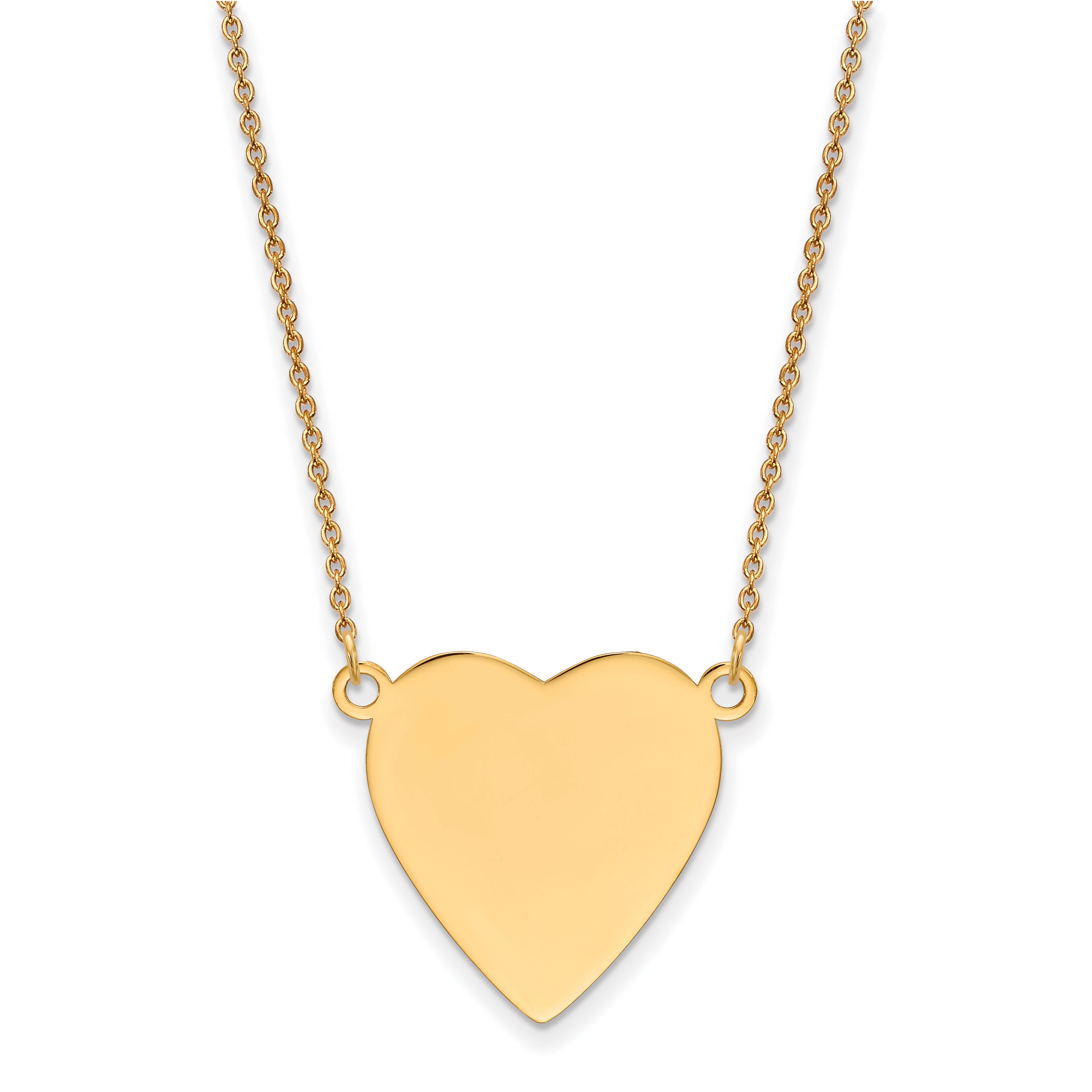 14K Plain .013 Gauge Heart Engravable Disc 18In Necklace