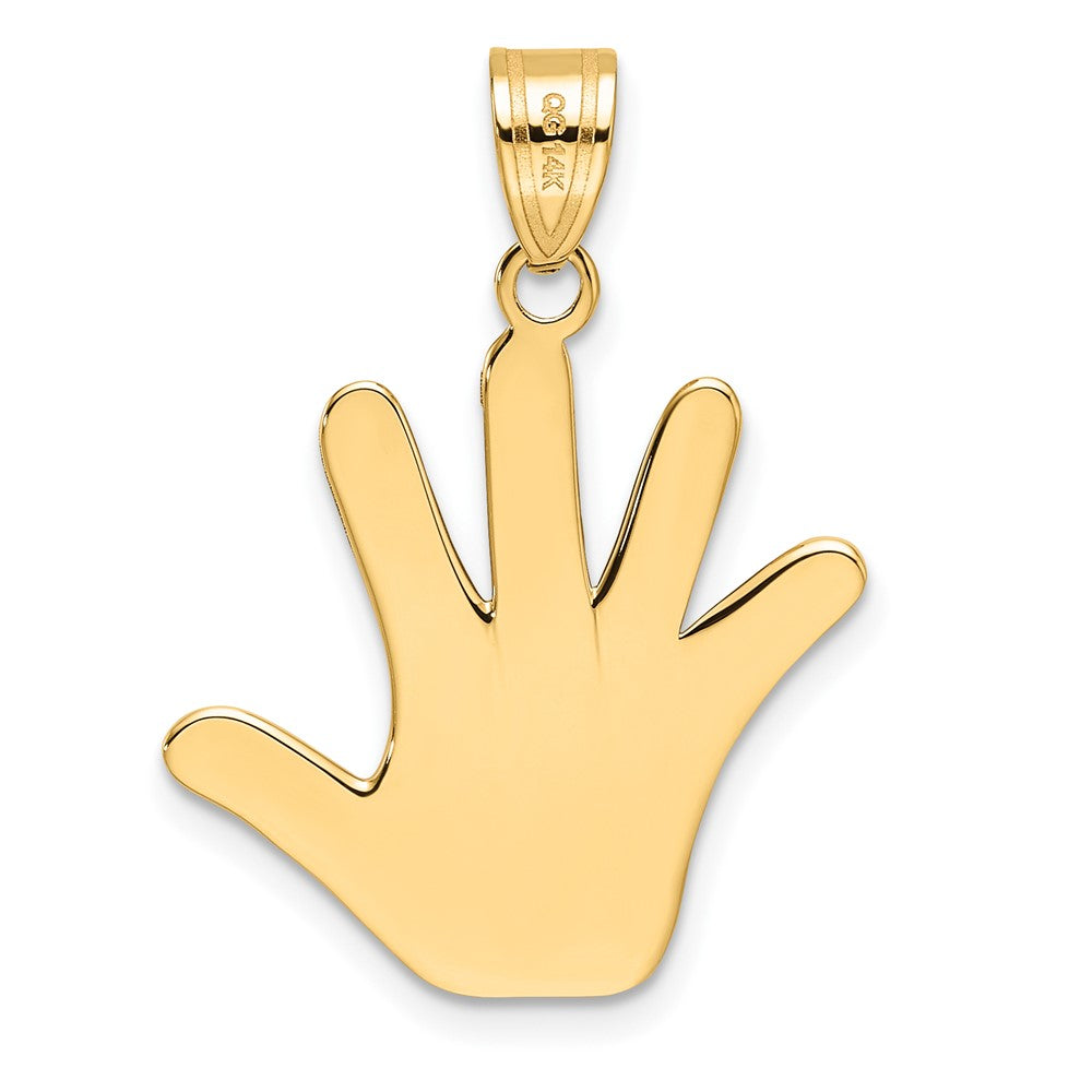 14k Enameled AUTISM Handprint Pendant