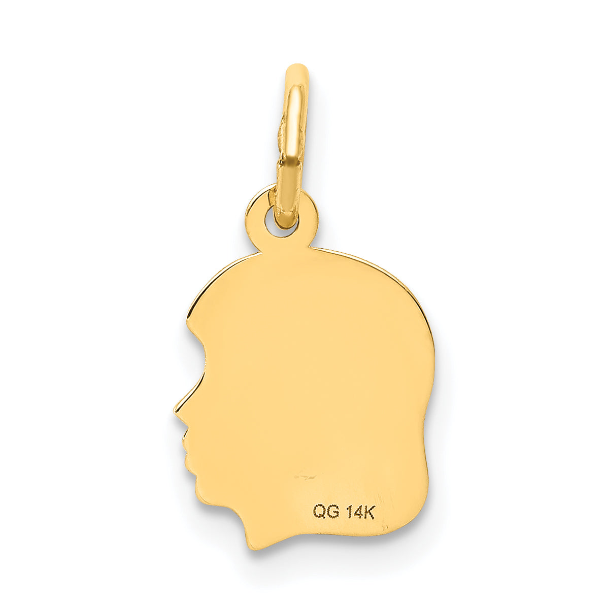 14k .011 Depth Engravable Girl Head Charm