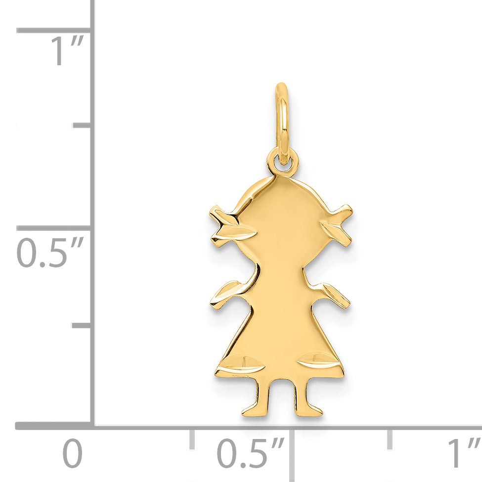 14k .011 Depth Engravable Girl Charm