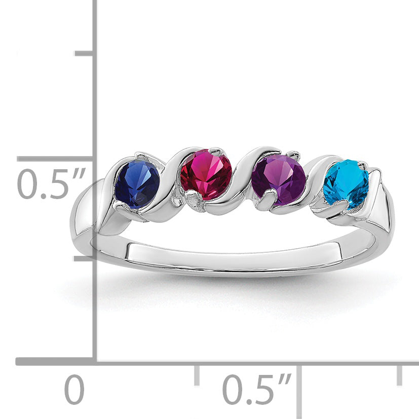 Sterling Silver Rhodium-plated Family Jewelry Mounting