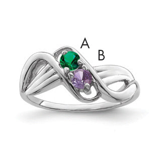 Sterling Silver Rhodium-plated Family Jewelry Ring