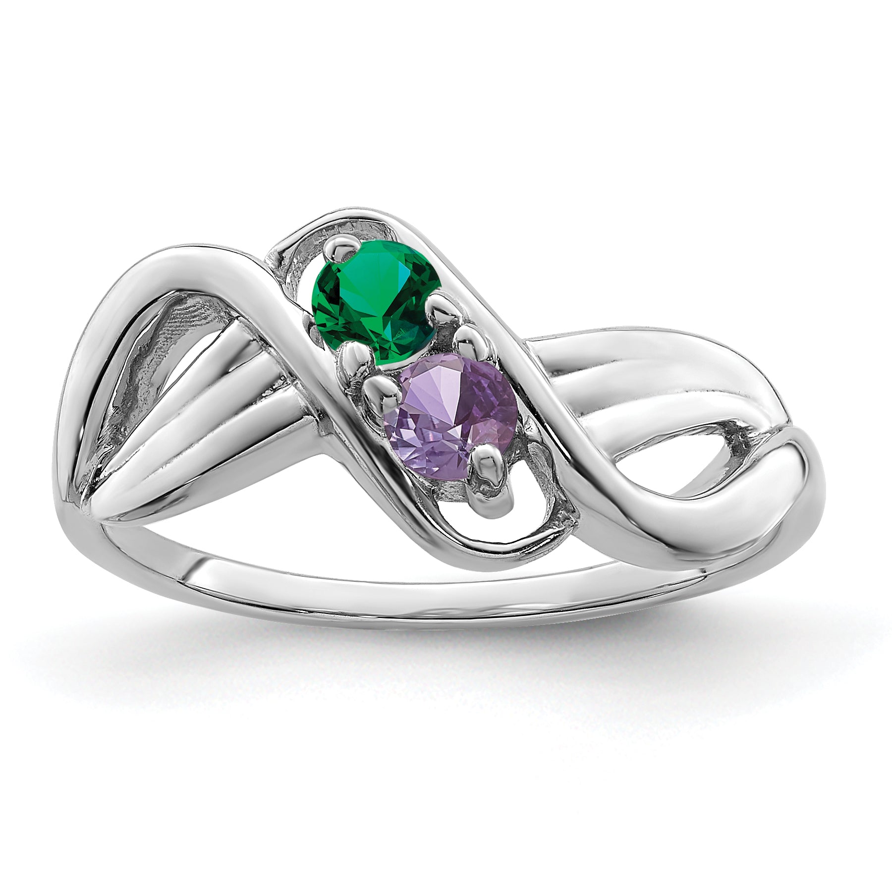 Sterling Silver Rhodium-plated Family Jewelry Ring