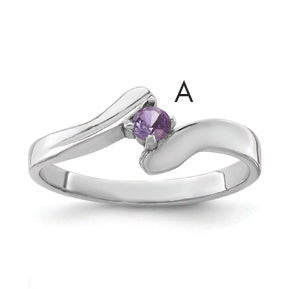 Sterling Silver Rhodium-plated Family Jewelry Ring