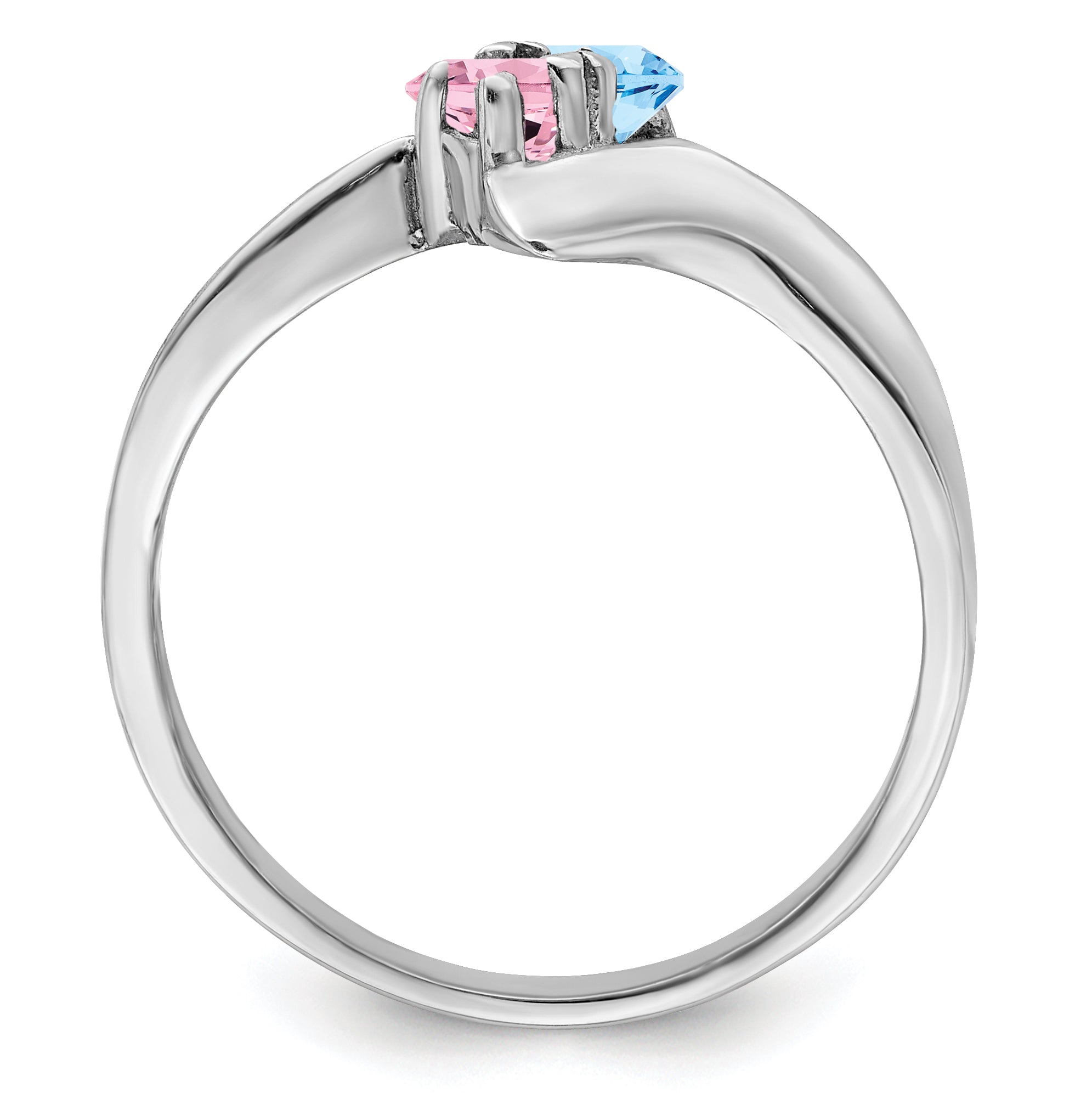 Sterling Silver Rhodium-plated Family Jewelry Ring