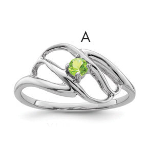 Sterling Silver Rhodium-plated Family Jewelry Ring