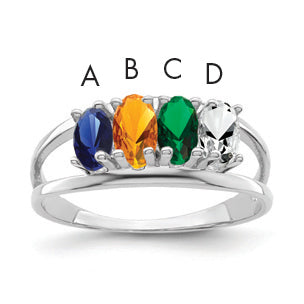 Sterling Silver Rhodium-plated Family Jewelry Mounting