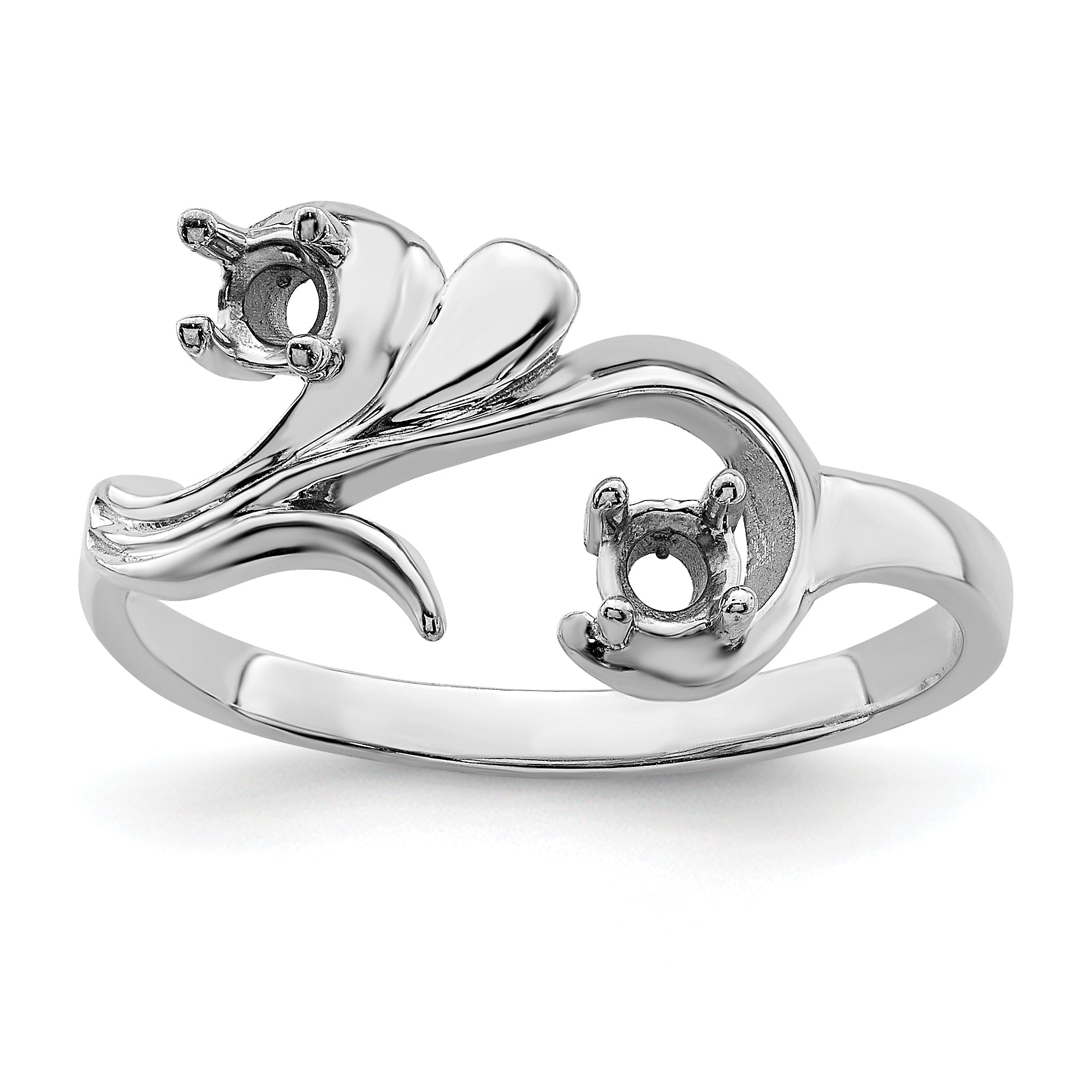 Sterling Silver Rhodium-plated Family Jewelry Mounting