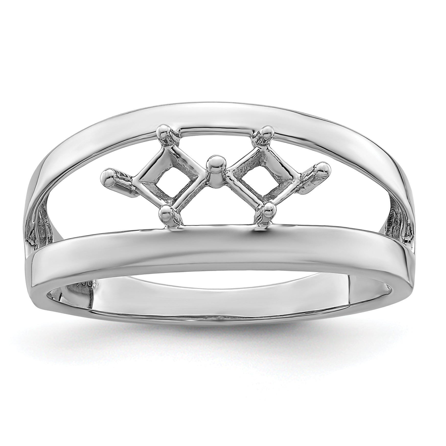 Sterling Silver Rhodium-plated Family Jewelry Mounting