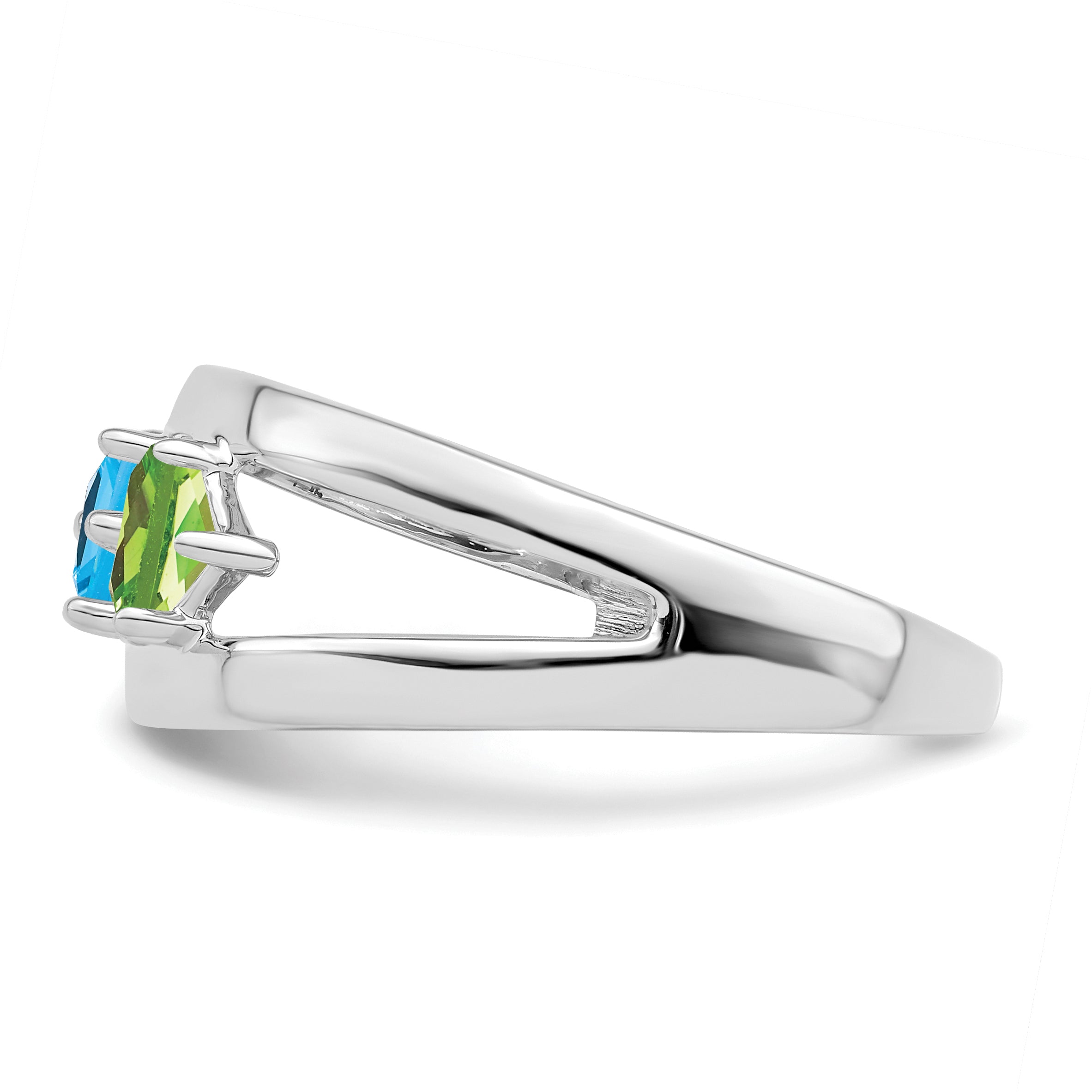 Sterling Silver Rhodium-plated Synthetic Family Jewelry Ring