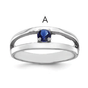 Sterling Silver Rhodium-plated Synthetic Family Jewelry Ring