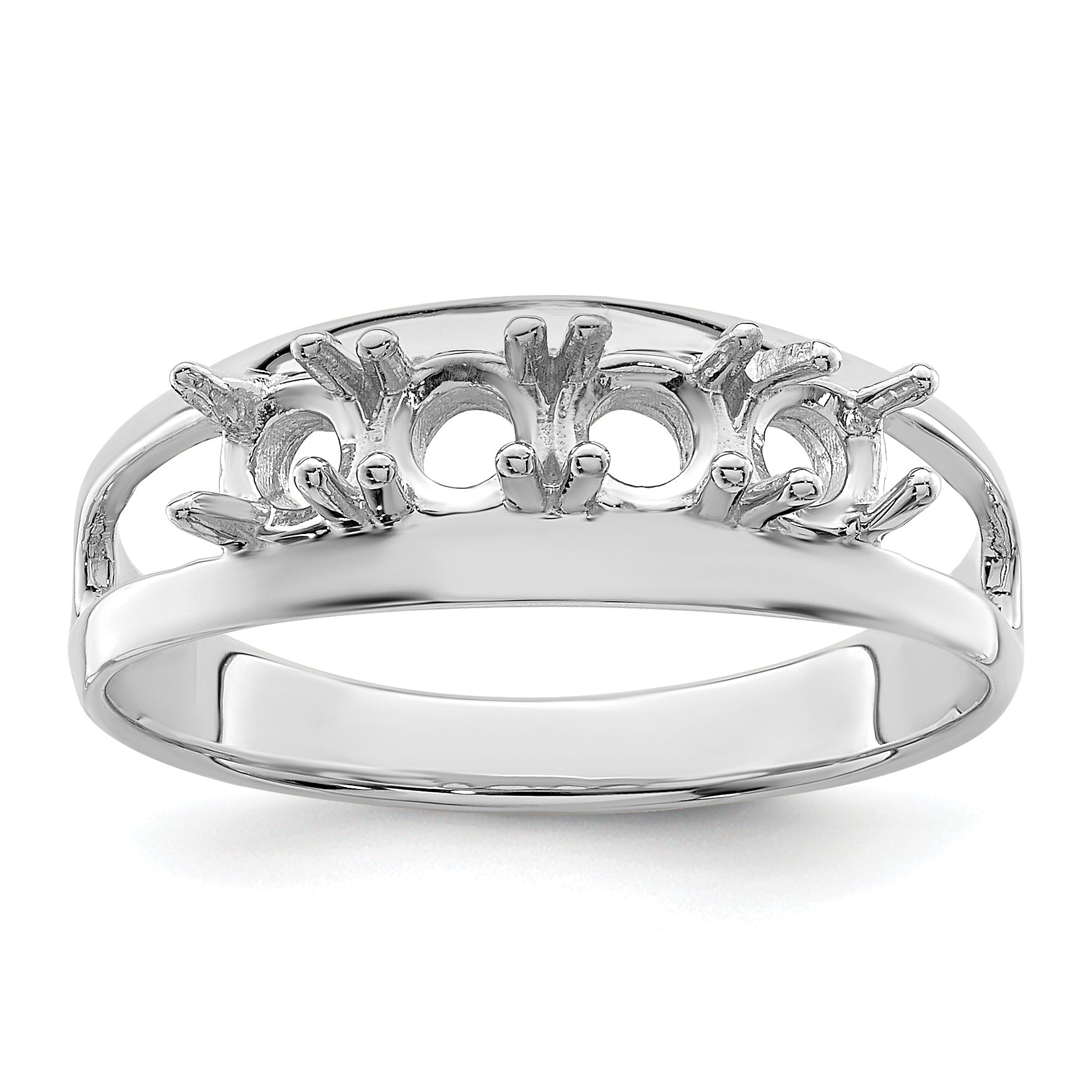 Sterling Silver Rhodium-plated Family Jewelry Mounting