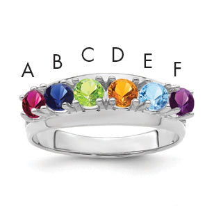 Sterling Silver Rhodium-plated Family Jewelry Mounting