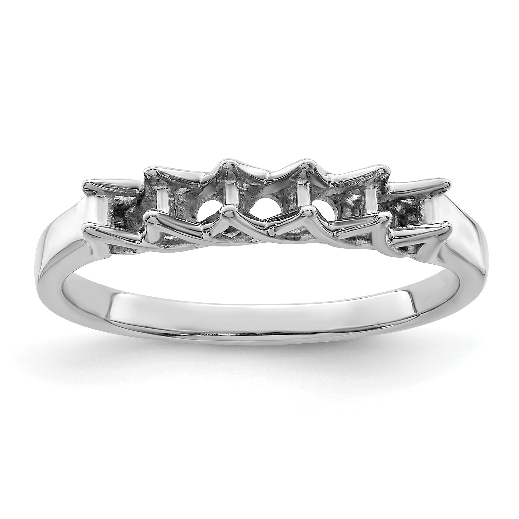 Sterling Silver Rhodium-plated Synthetic 5 Stone Mother's Ring