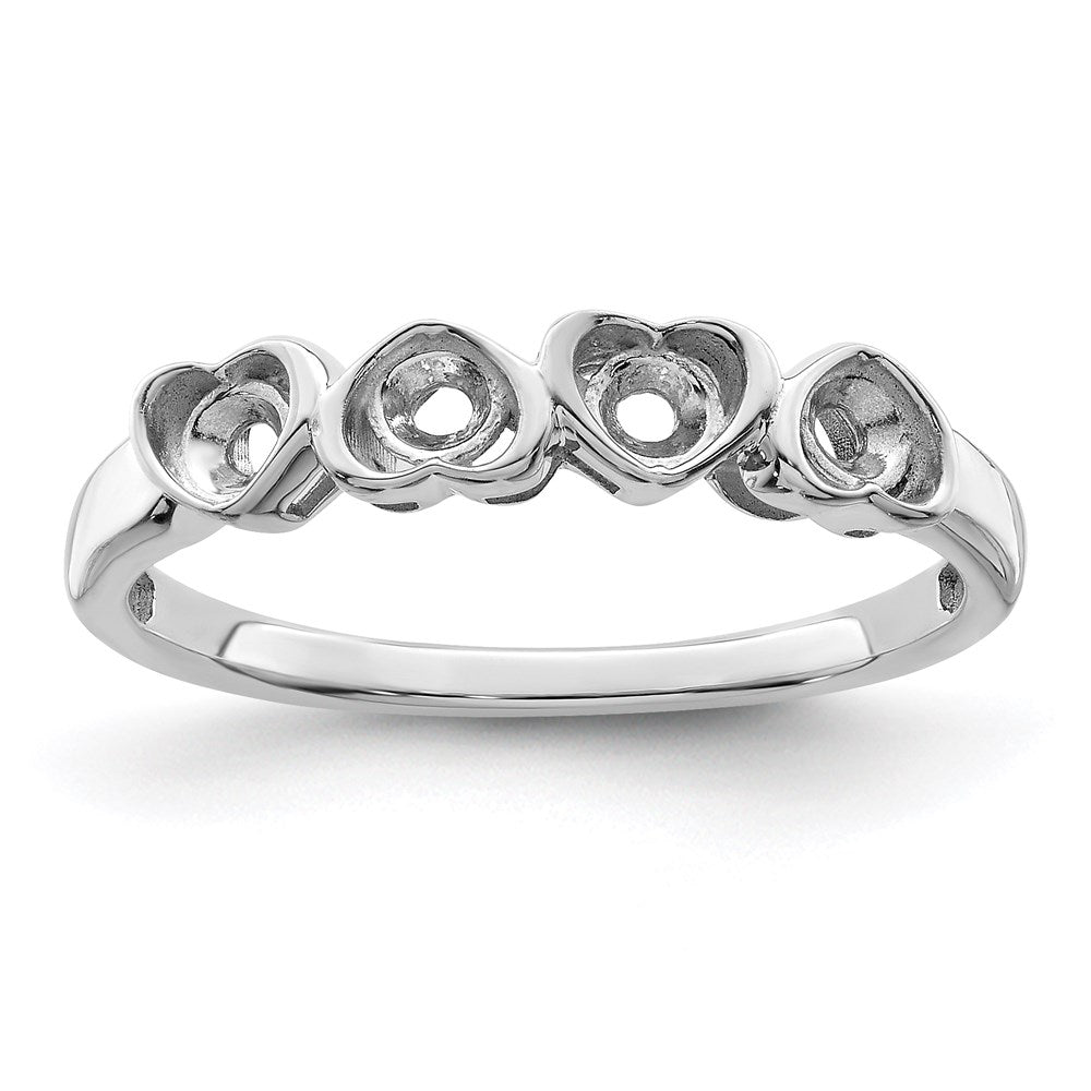 Sterling Silver Rhodium-plated Family Jewelry Mounting