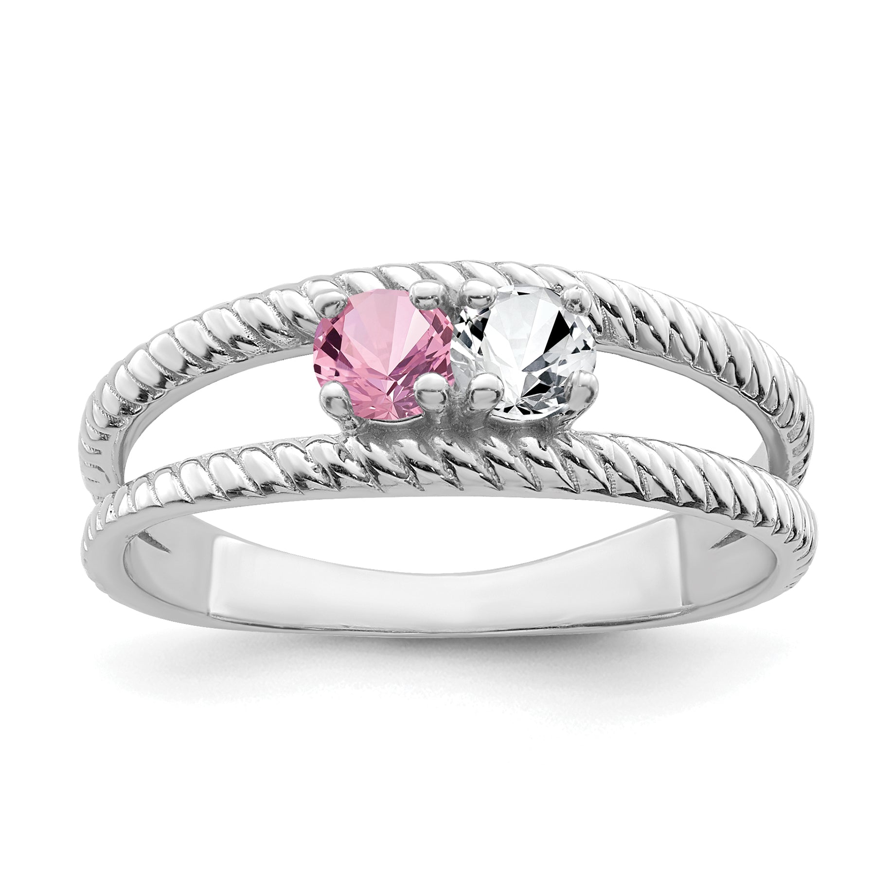 Sterling Silver Rhodium-plated Family Jewelry Mounting