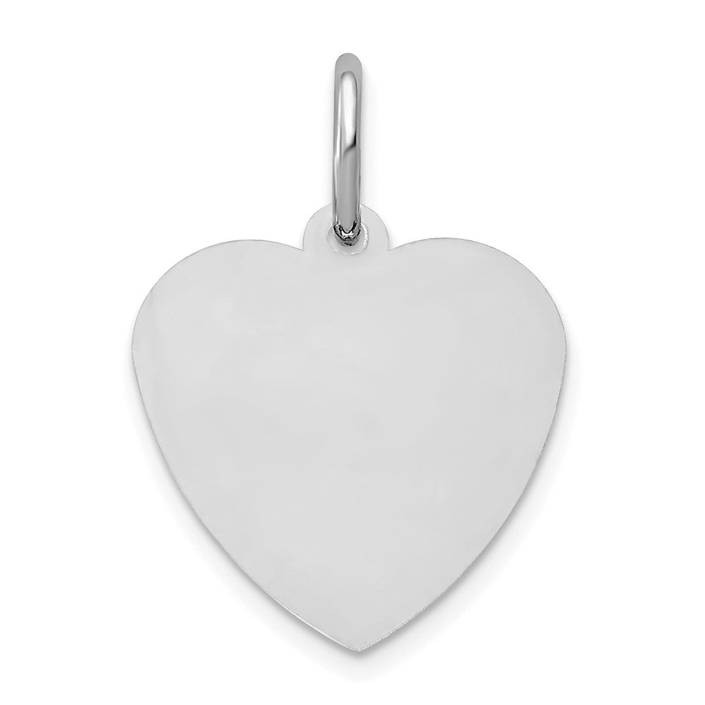 Sterling Silver/Rhodium-plated Small Heart Disc Name Charm