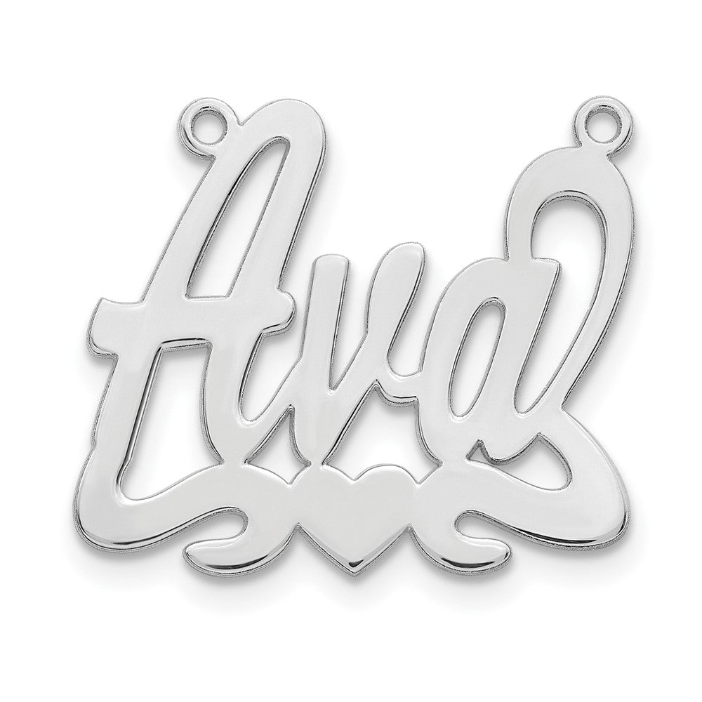Sterling Silver/Rhodium-plated Heart Name Plate