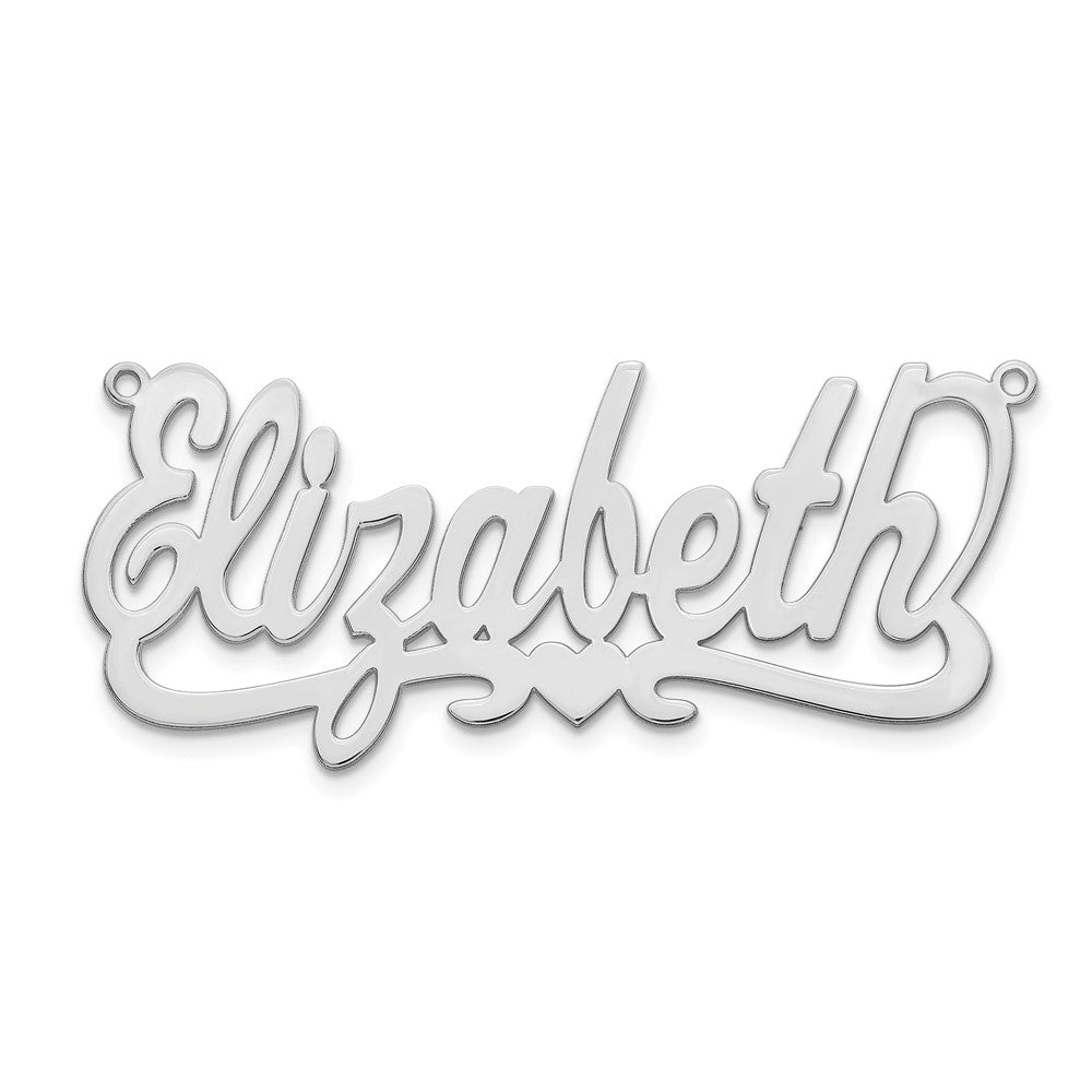 Sterling Silver/Rhodium-plated Heart Name Plate
