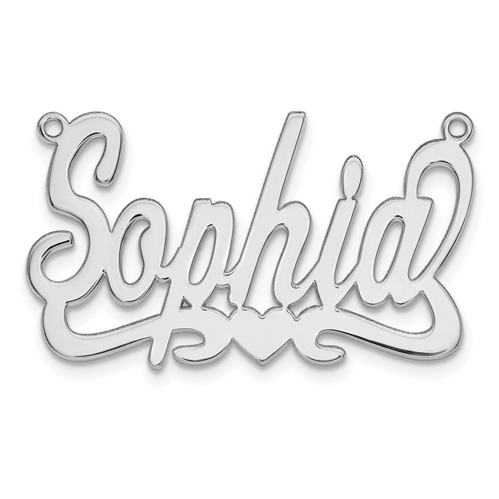 Sterling Silver/Rhodium-plated Heart Name Plate