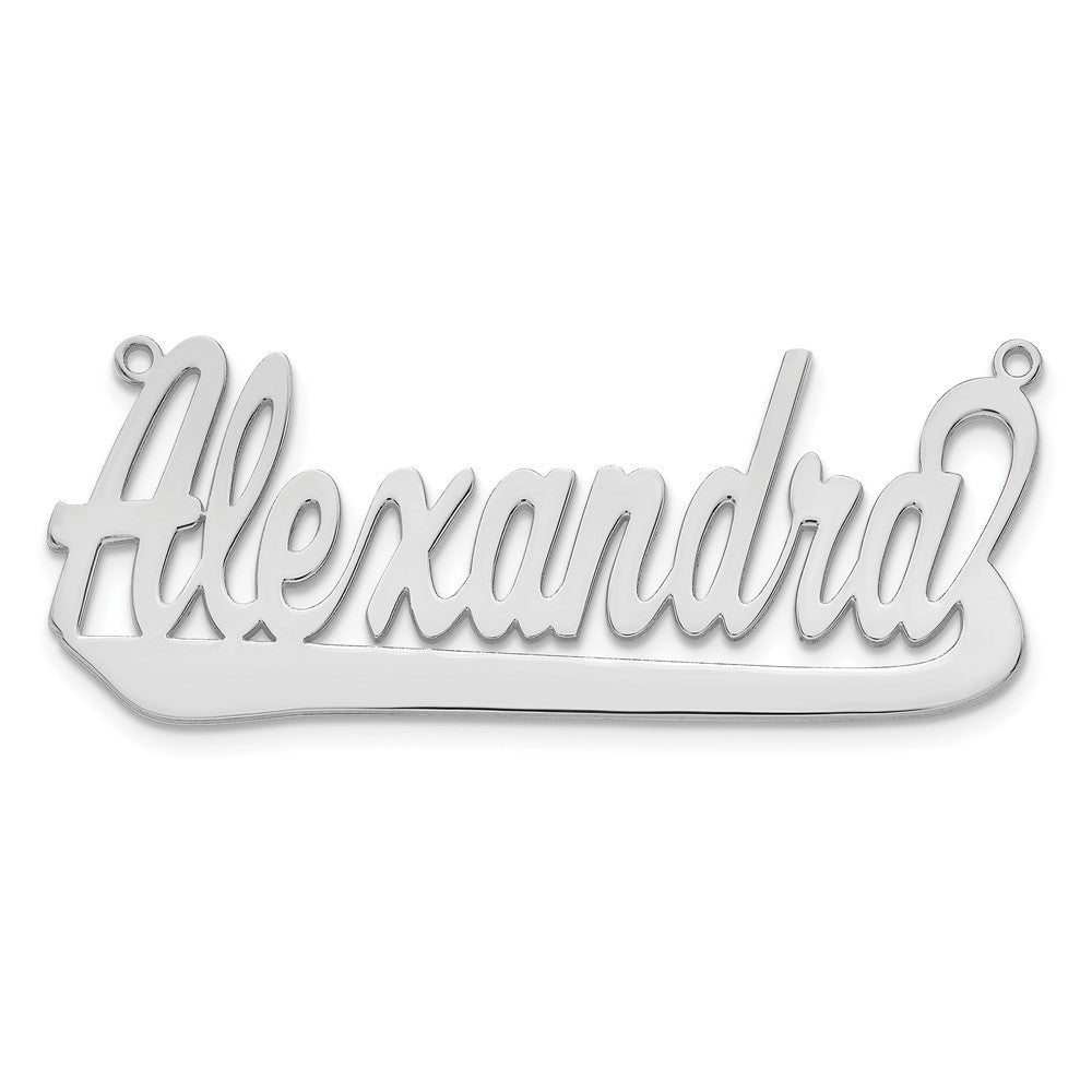 Sterling Silver/Rhodium-plated Underlined Name Plate