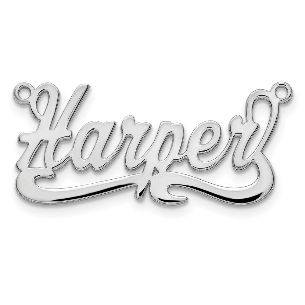 Sterling Silver/Rhodium-plated Polished Name Plate