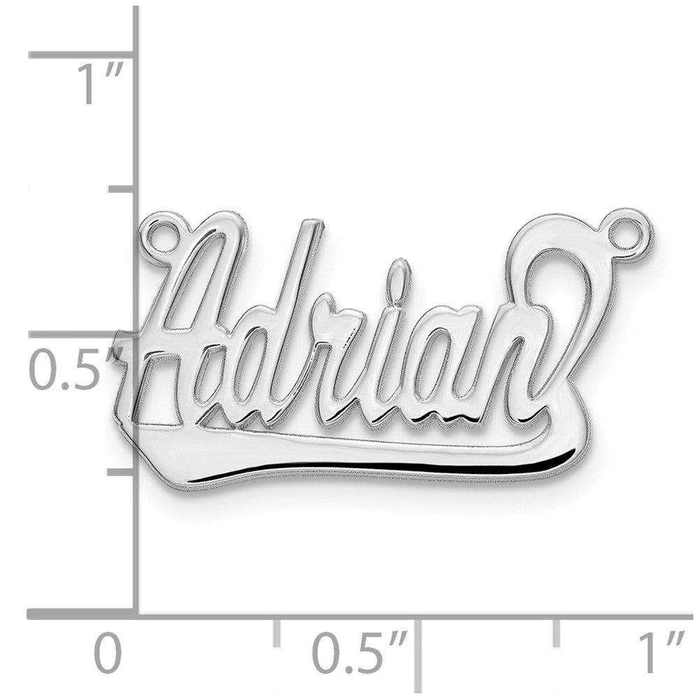 Sterling Silver/Rhodium-plated Underlined Name Plate