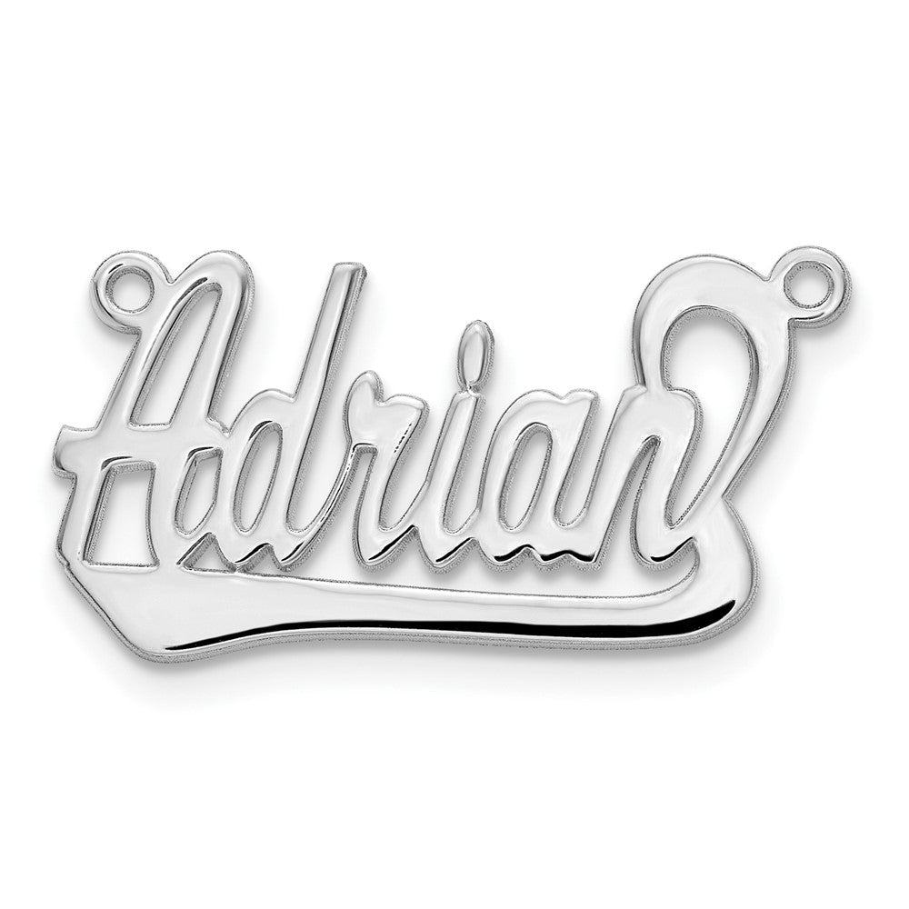 Sterling Silver/Rhodium-plated Underlined Name Plate