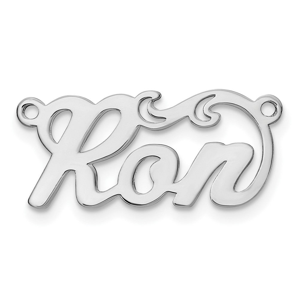 Sterling Silver/Rhodium-plated Polished Name Plate