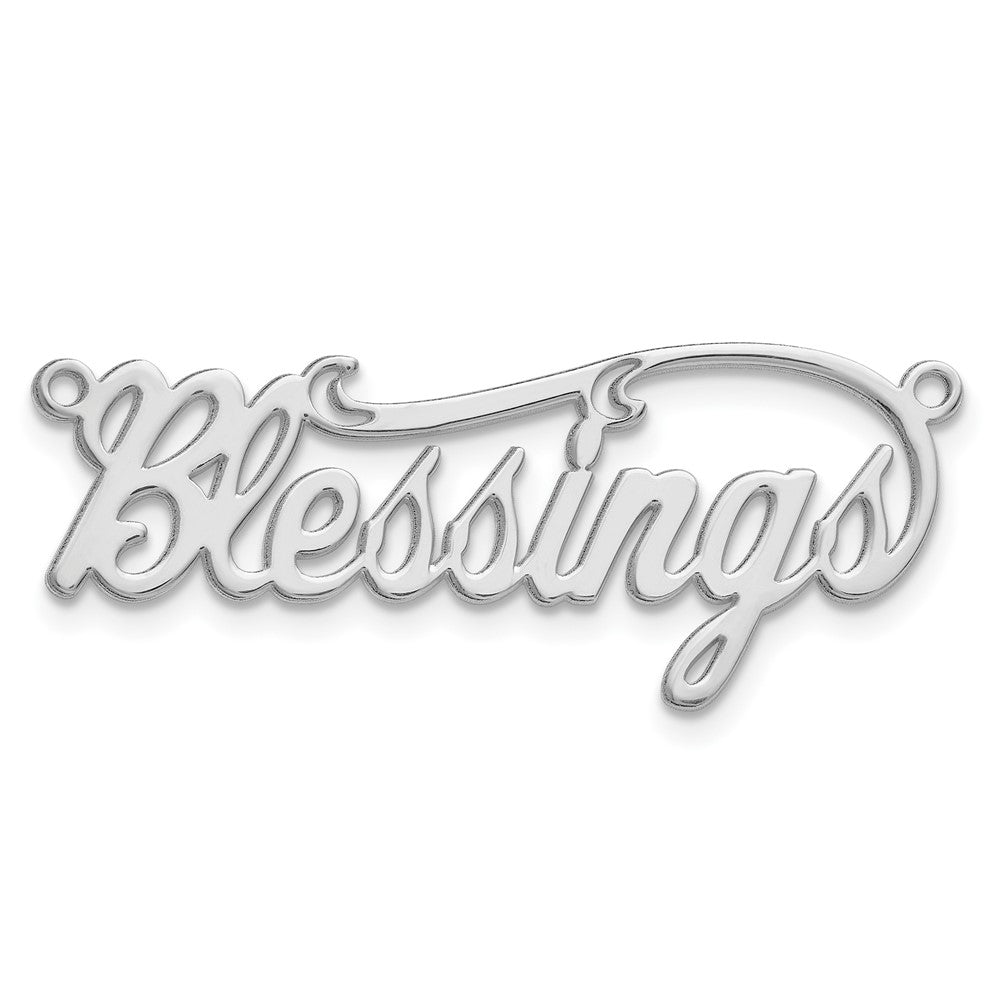 Sterling Silver/Rhodium-plated Polished Name Plate