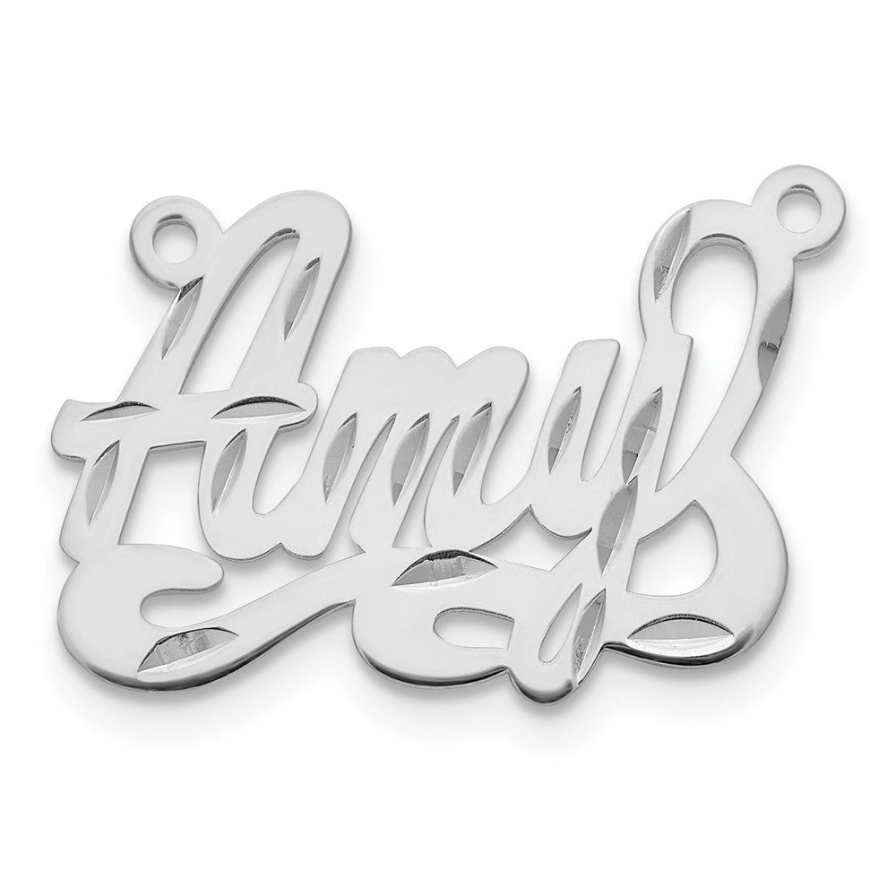 Sterling Silver/Rhodium-plated Diamond-cut Name Plate