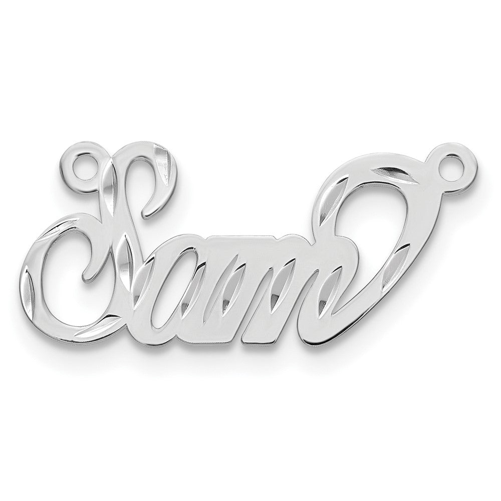 Sterling Silver/Rhodium-plated Diamond-cut Name Plate