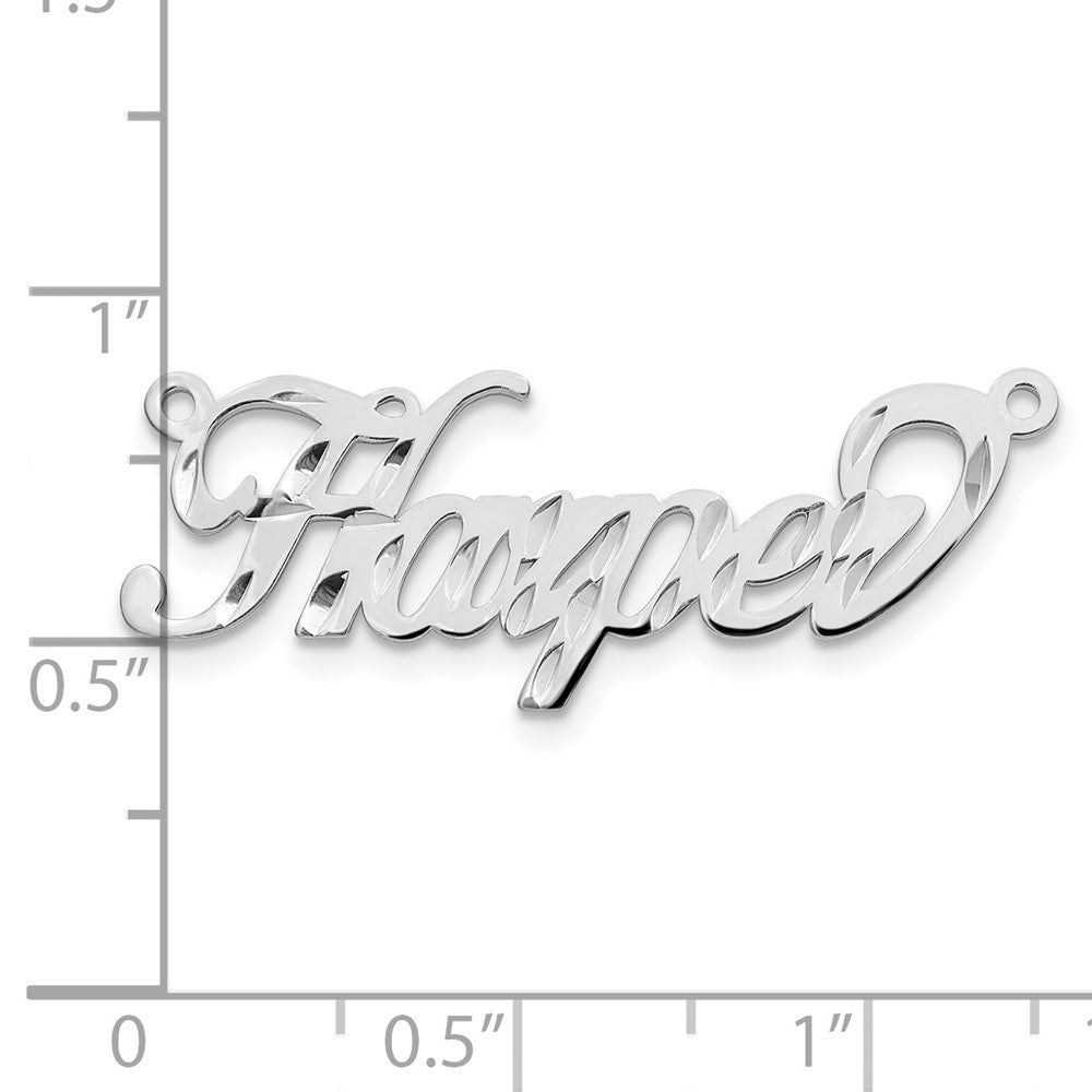 Sterling Silver/Rhodium-plated Diamond-cut Name Plate