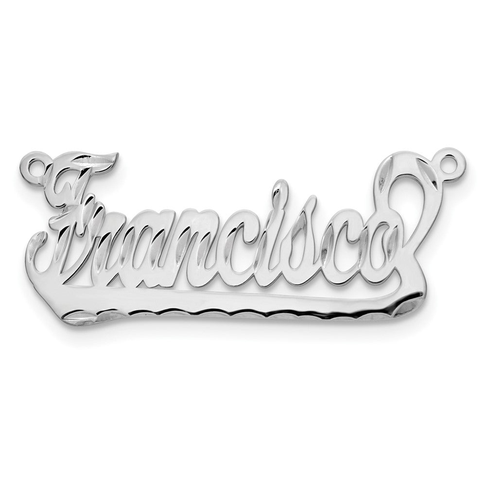 Sterling Silver/Rhodium-plated Diamond-cut Underlined Name Plate