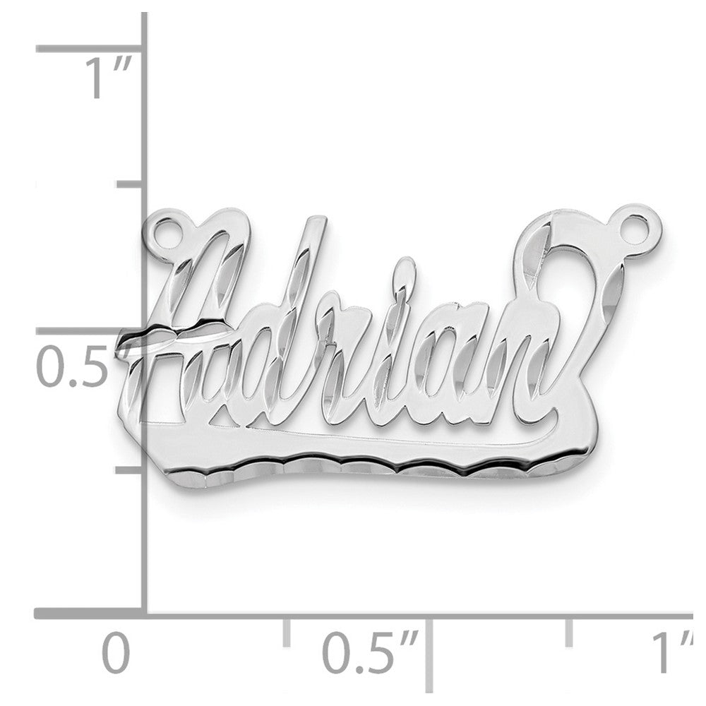 Sterling Silver/Rhodium-plated Diamond-cut Underlined Name Plate