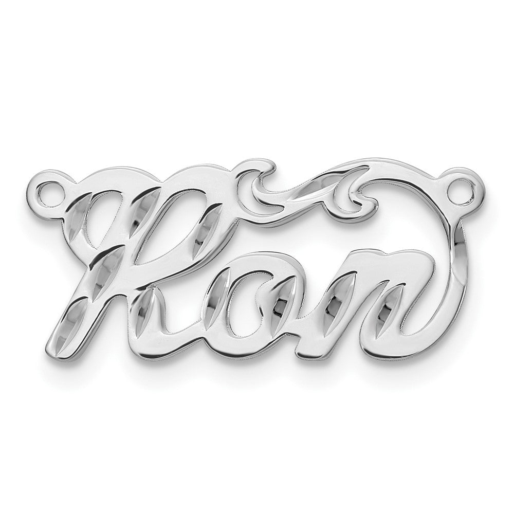 Sterling Silver/Rhodium-plated Diamond-cut Name Plate