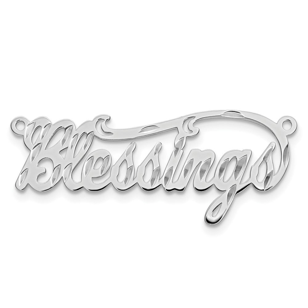 Sterling Silver/Rhodium-plated Diamond-cut Name Plate