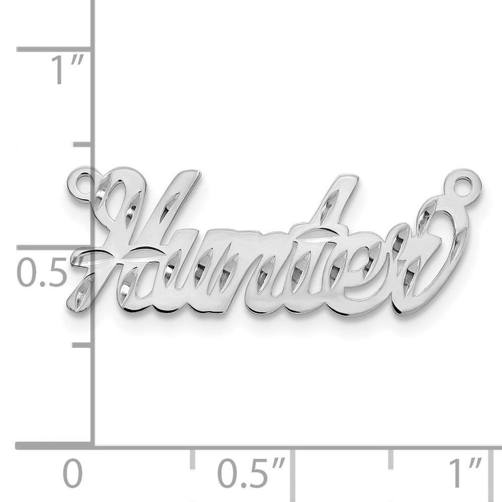 Sterling Silver/Rhodium-plated Diamond-cut Name Plate