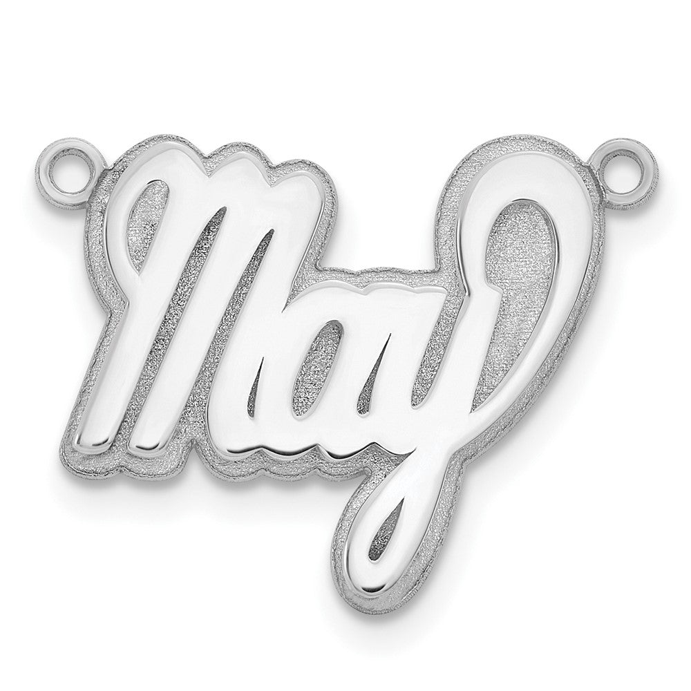 Sterling Silver/Rhodium-plated 3D Polished Name Plate