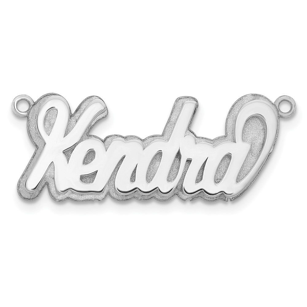 Sterling Silver/Rhodium-plated 3D Polished Name Plate