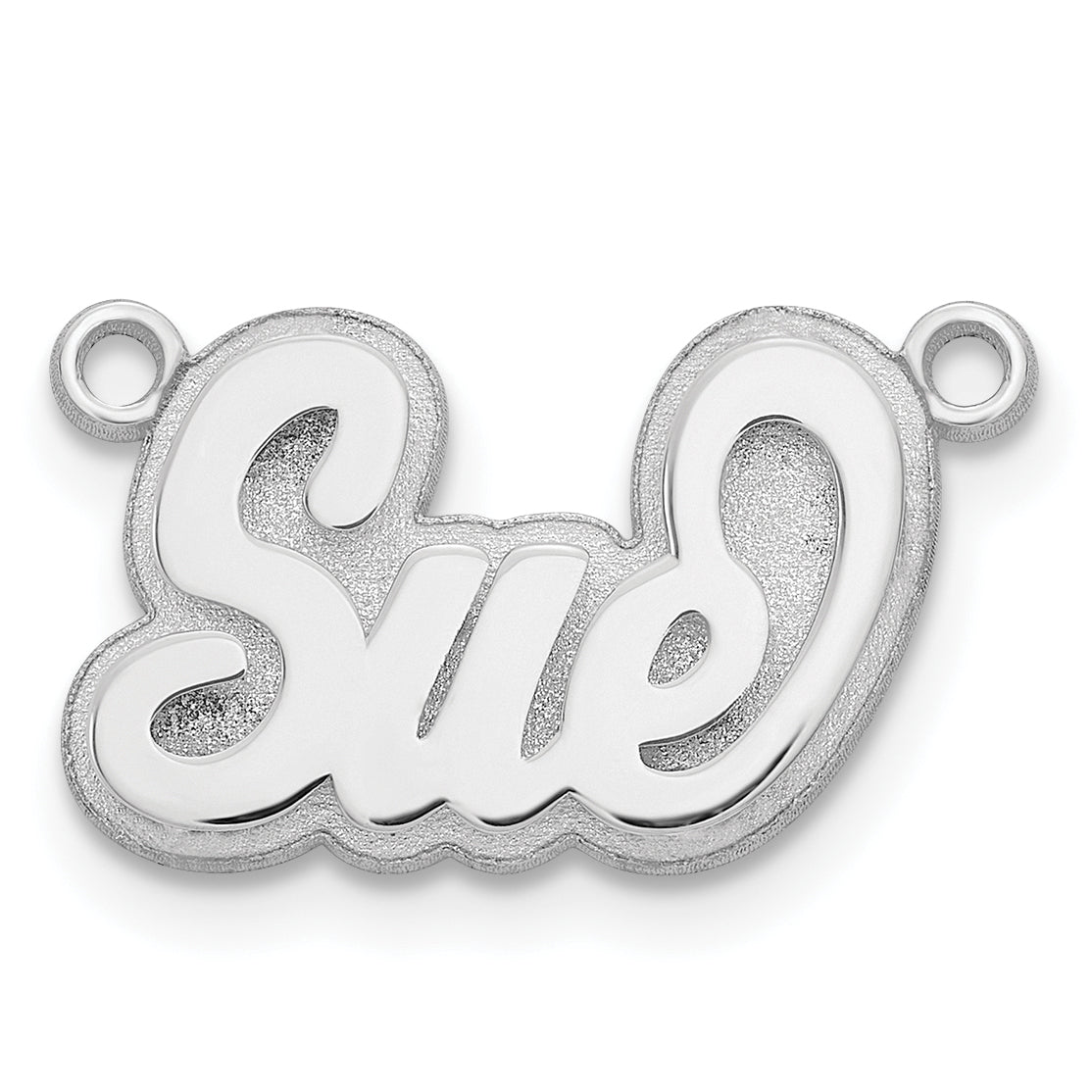 Sterling Silver/Rhodium-plated 3D Polished Name Plate