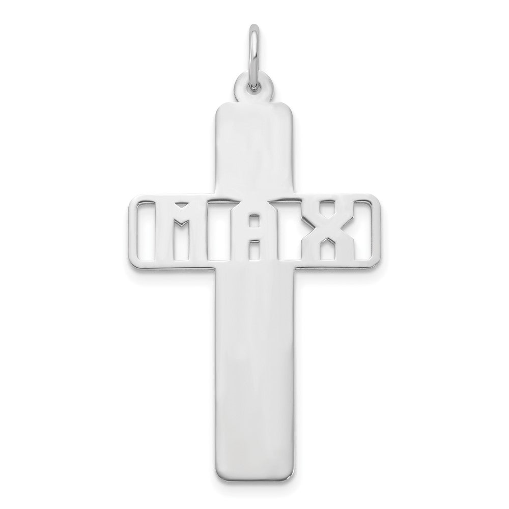 Sterling Silver/Rhodium-plated with Cut-out Name Charm