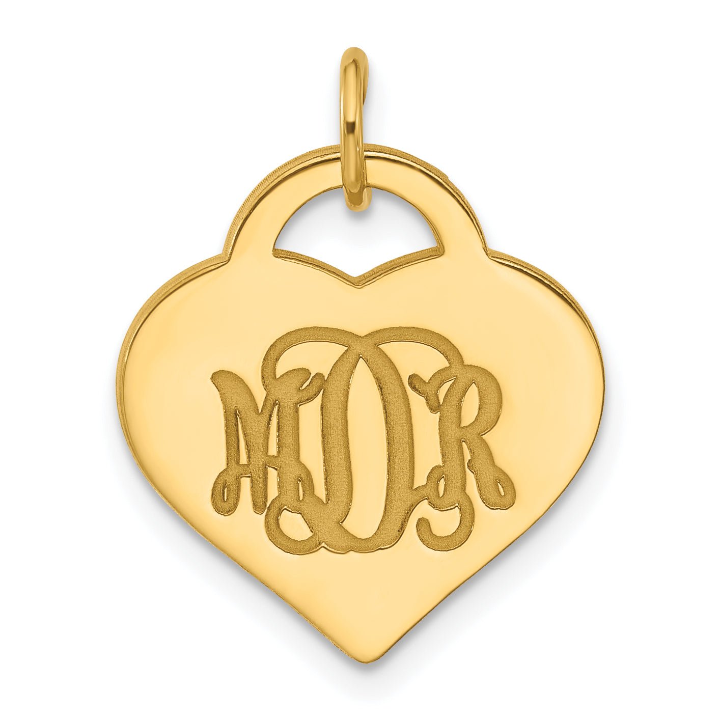 Sterling Silver/Gold-plated Monogram Heart Charm