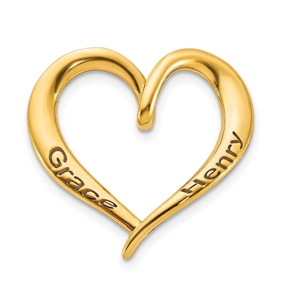 Sterling Silver/Gold-plated Personalized Antiqued Heart Slide