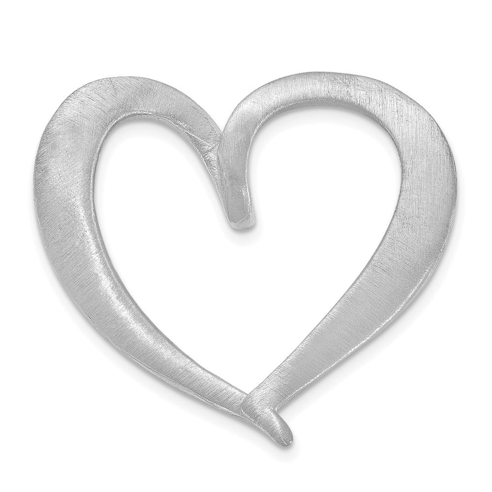 Sterling Silver/Rhodium-plated Personalized Antiqued Heart Slide