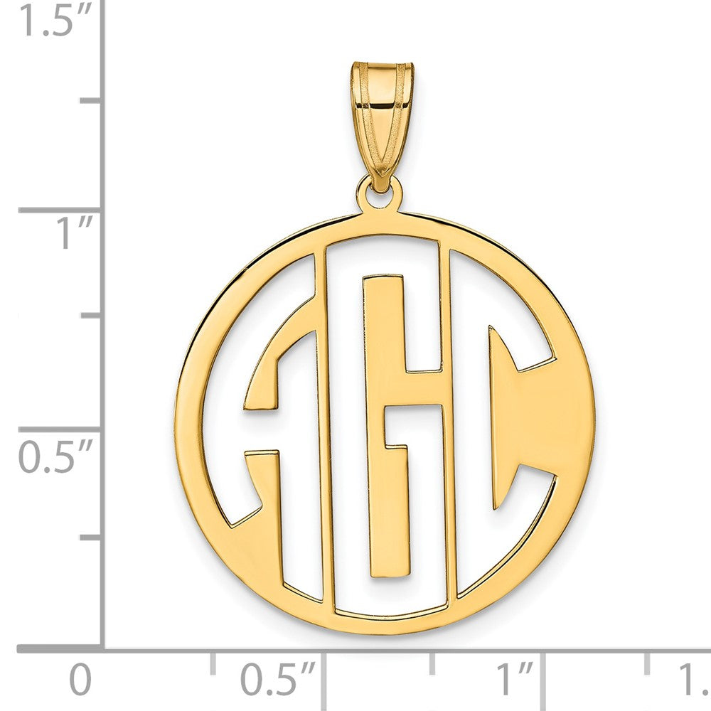 Sterling Silver/Gold-plated Round Cut-out Monogram Pendant